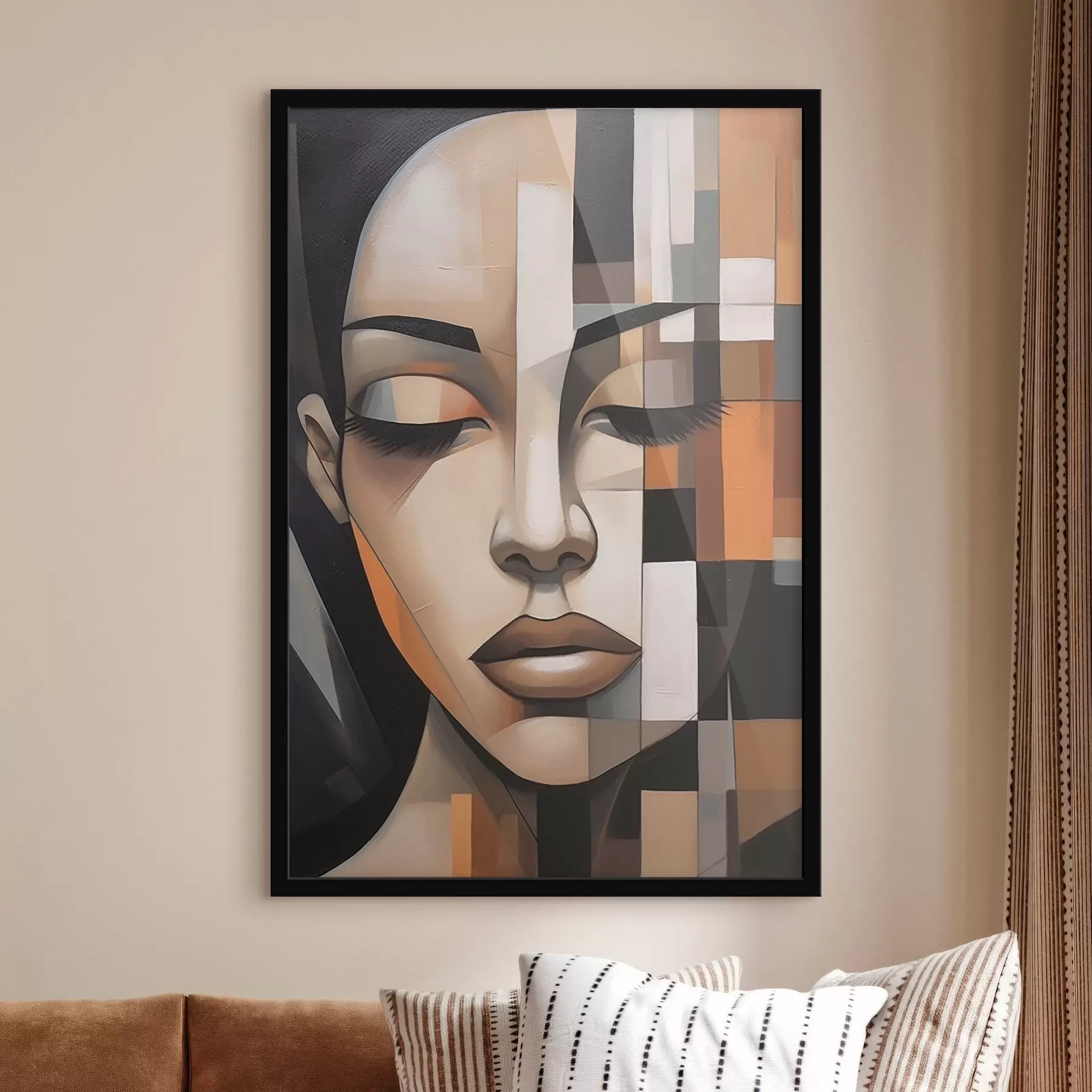 murales de pared Retrato femenino cubista f46731