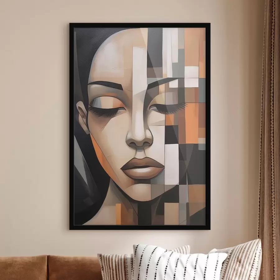 murales de pared Retrato femenino cubista f46731