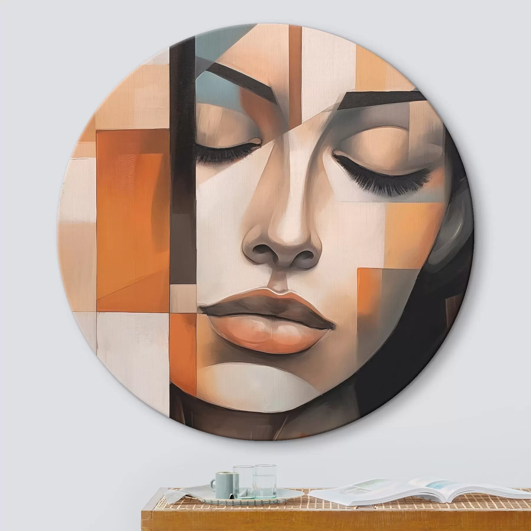 murales de pared Retrato femenino cubista r46730