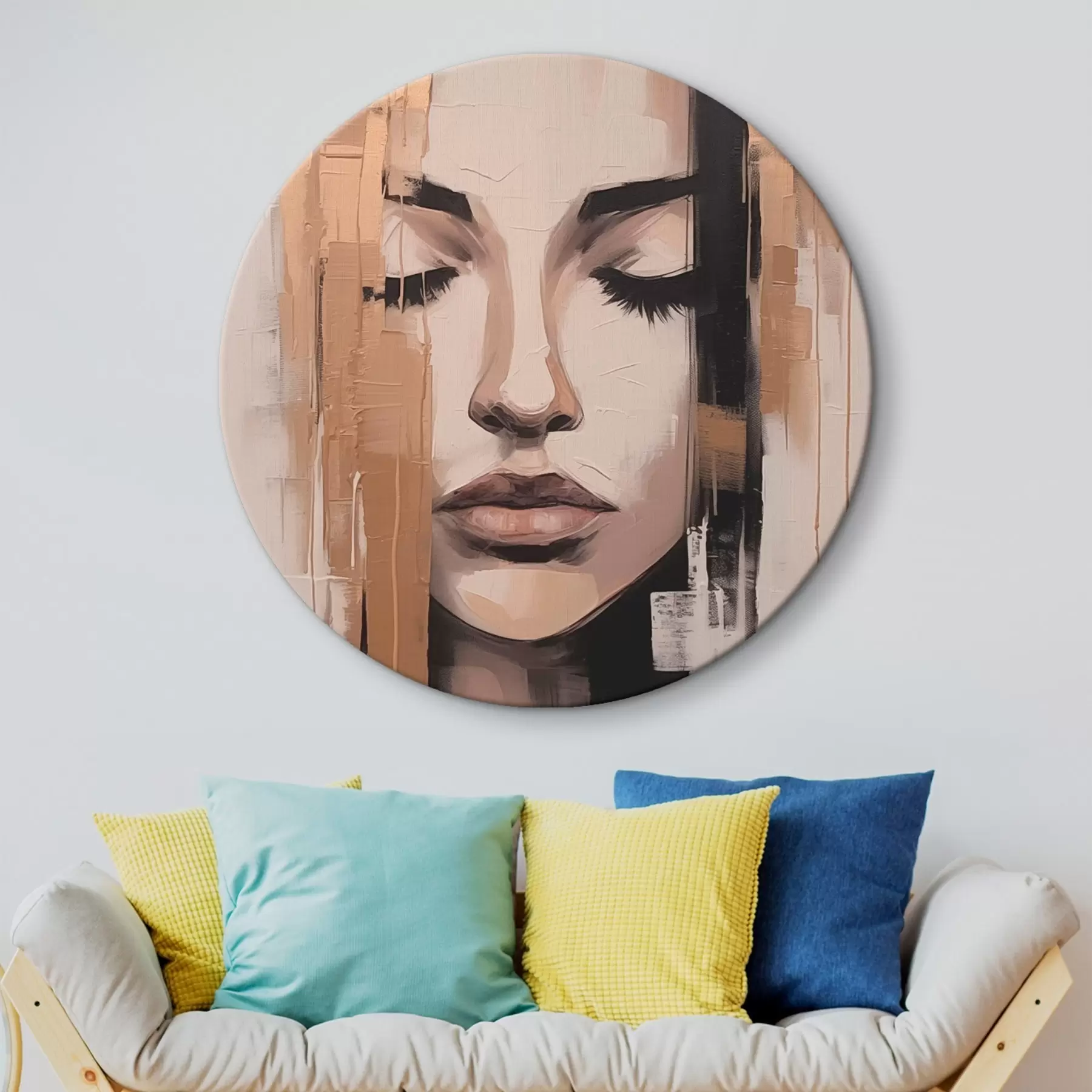 murales de pared Retrato de una mujer. Pinceladas abstractas r46733