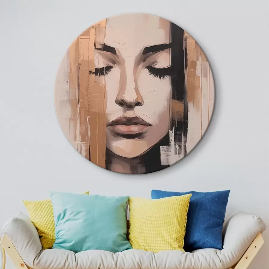 murales de pared Retrato de una mujer. Pinceladas abstractas r46733