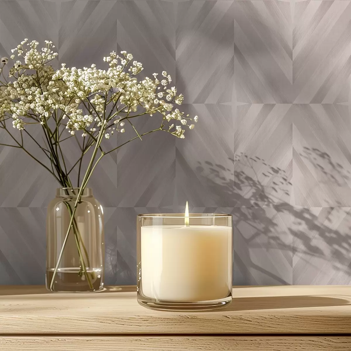 Papel pintado Patrón suave de trazos diagonales en tonos beige. a00983