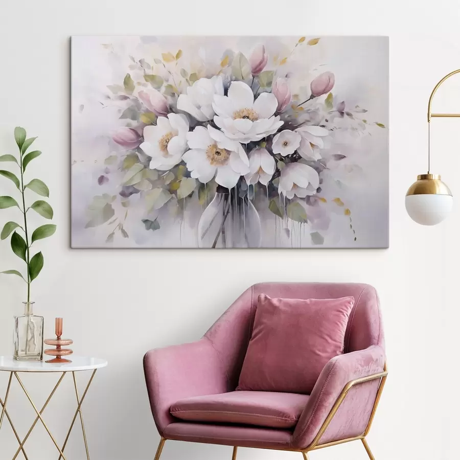 murales de pared Flores en un jarrón, pintura de imitación s46763