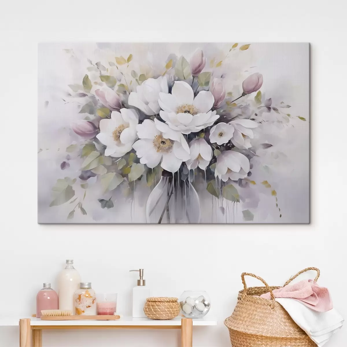 murales de pared Flores en un jarrón, pintura de imitación s46763