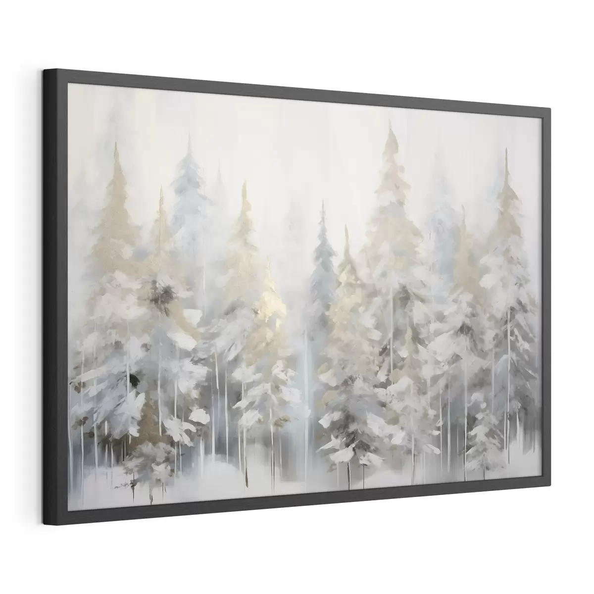 Poster Pintura imitación bosque invernal f46762