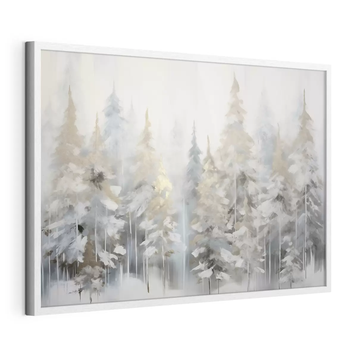 Poster Pintura imitación bosque invernal f46762