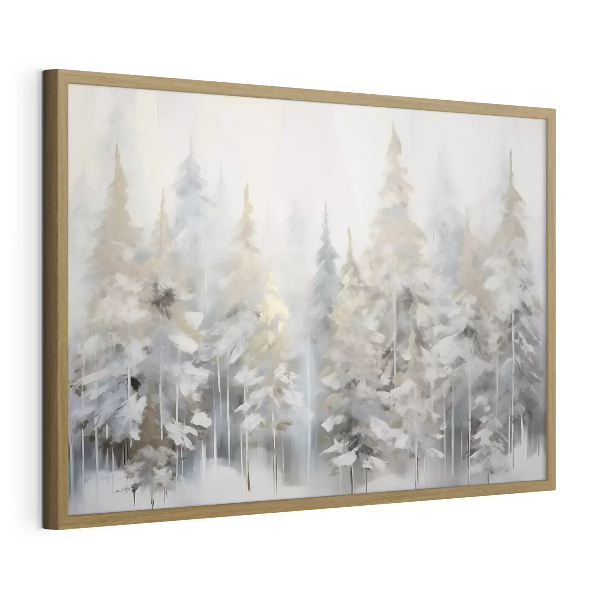 Poster Pintura imitación bosque invernal f46762