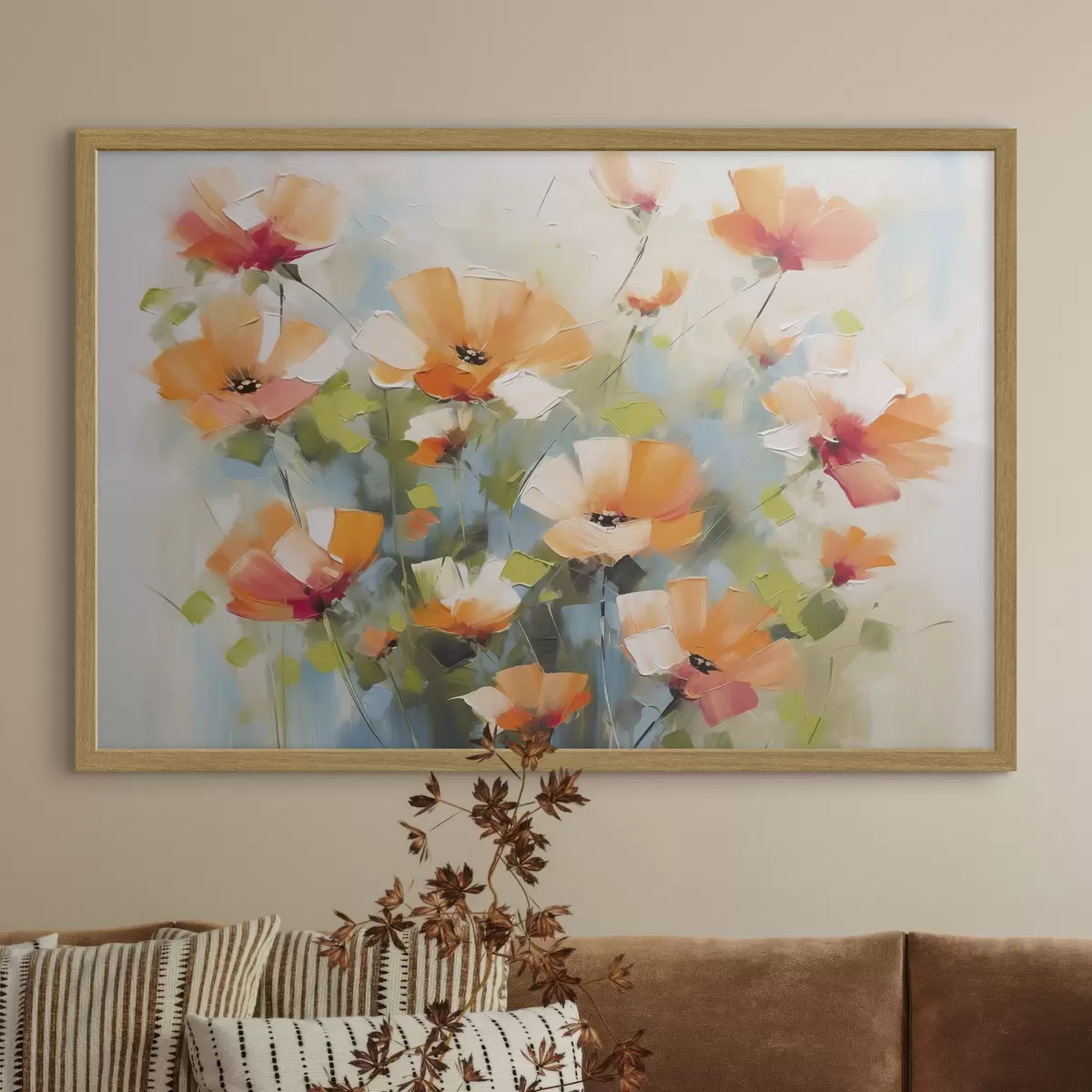 Poster Flores abstractas imitación de pintura f46764