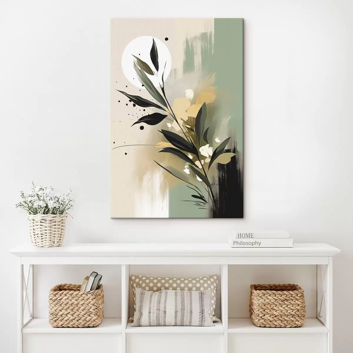 murales de pared Abstracción con una planta s46790