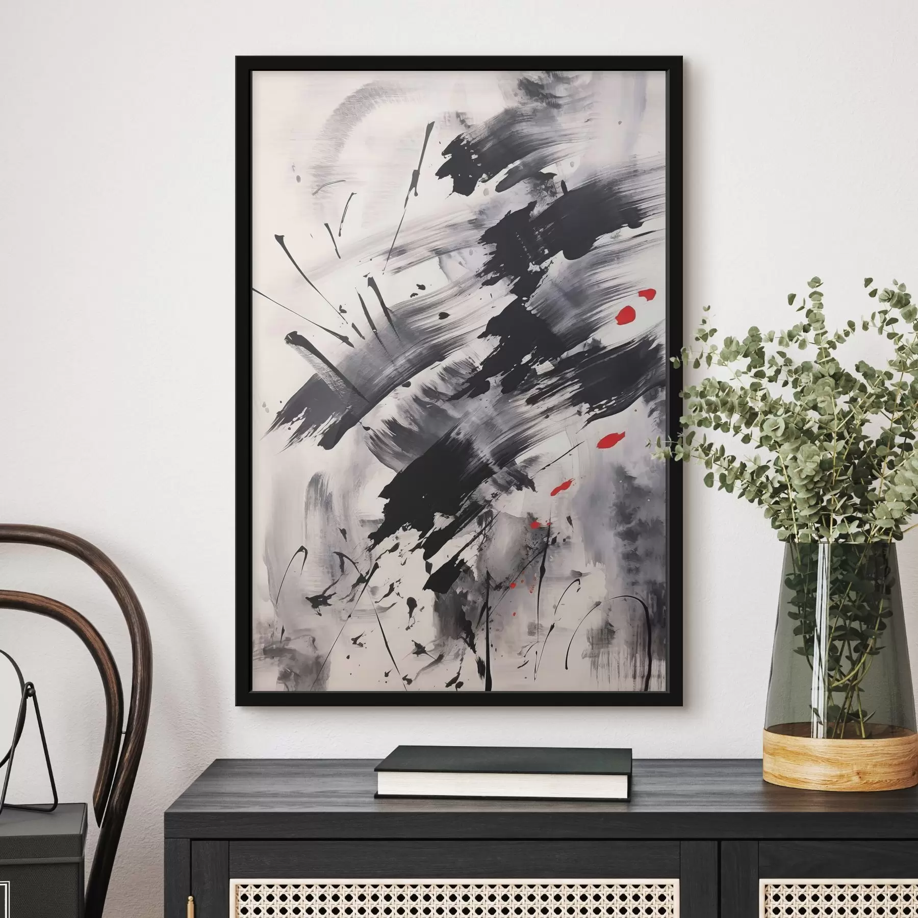 murales de pared Abstracción con imitación de salpicaduras y pinceladas. f46783