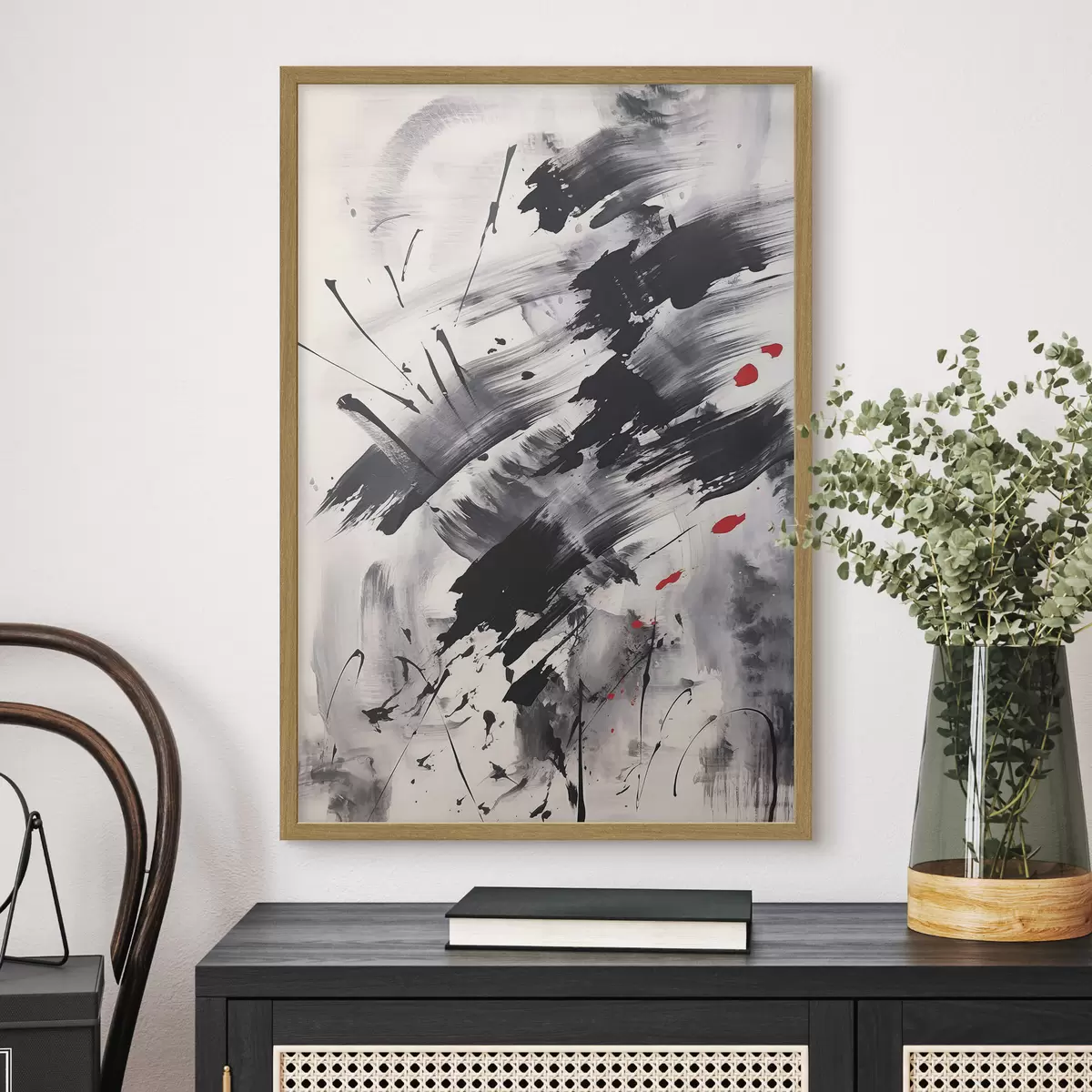 Poster Abstracción con imitación de salpicaduras y pinceladas f46783
