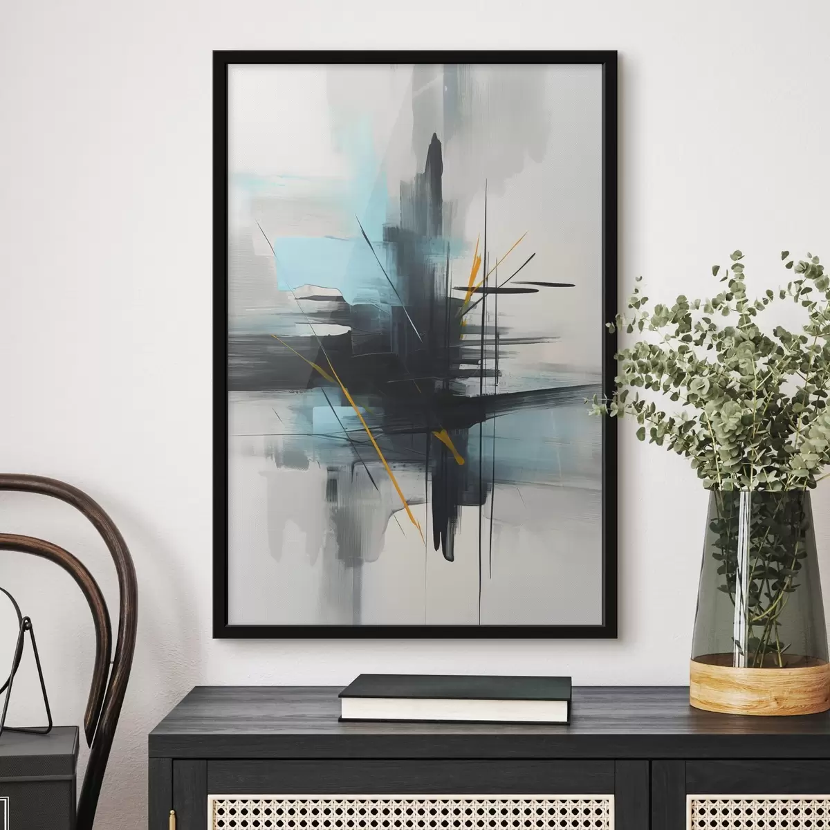 Poster Abstracción con imitación de salpicaduras y pinceladas. f46789