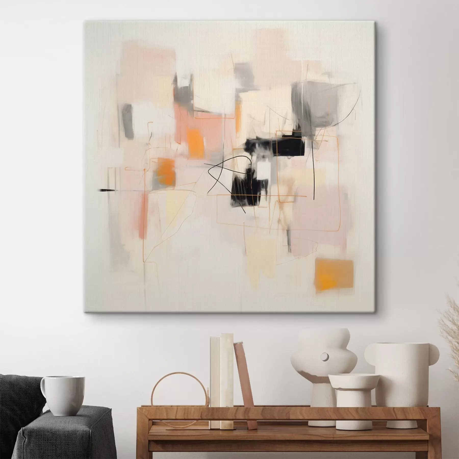 murales de pared Abstracción minimalista con colores suaves s46638