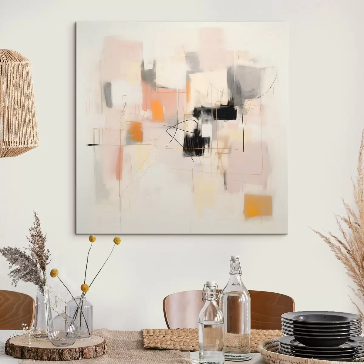 murales de pared Abstracción minimalista con colores suaves s46638