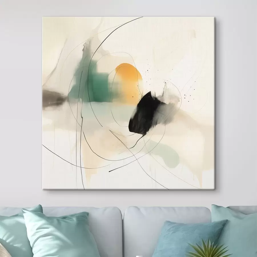 murales de pared Dinámica suave de colores y líneas en un estilo abstracto y aireado. s46641