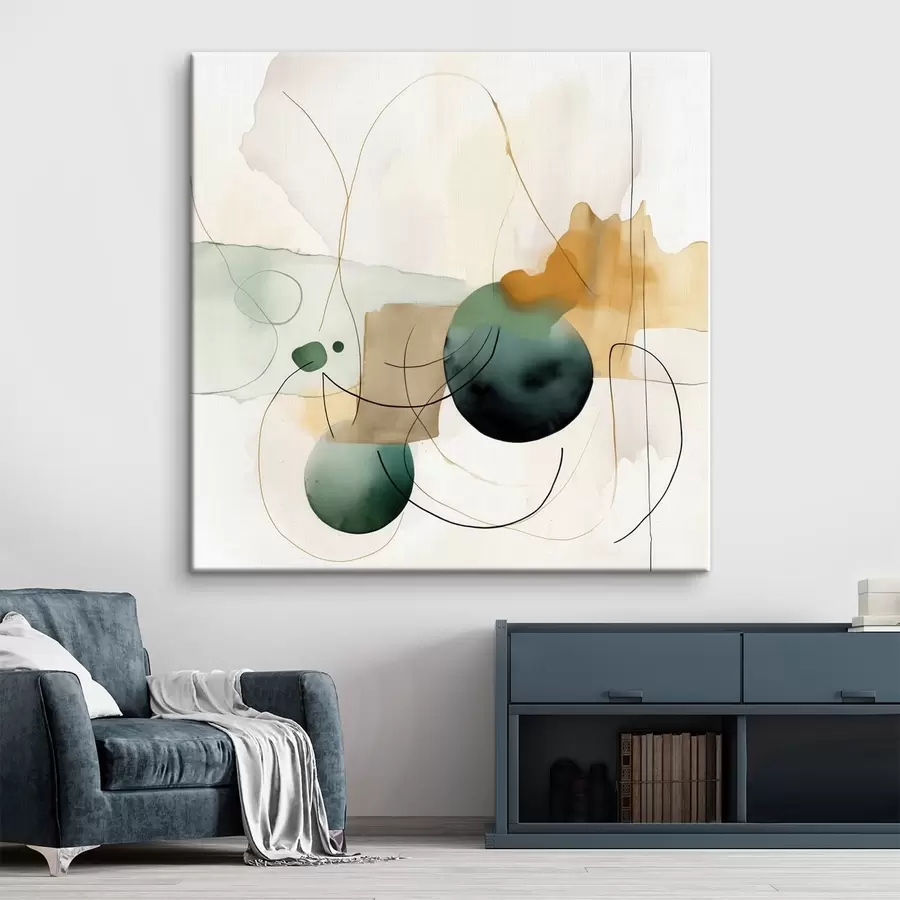 murales de pared Ritmo de siluetas redondeadas en un estilo acuarela moderno. s46648