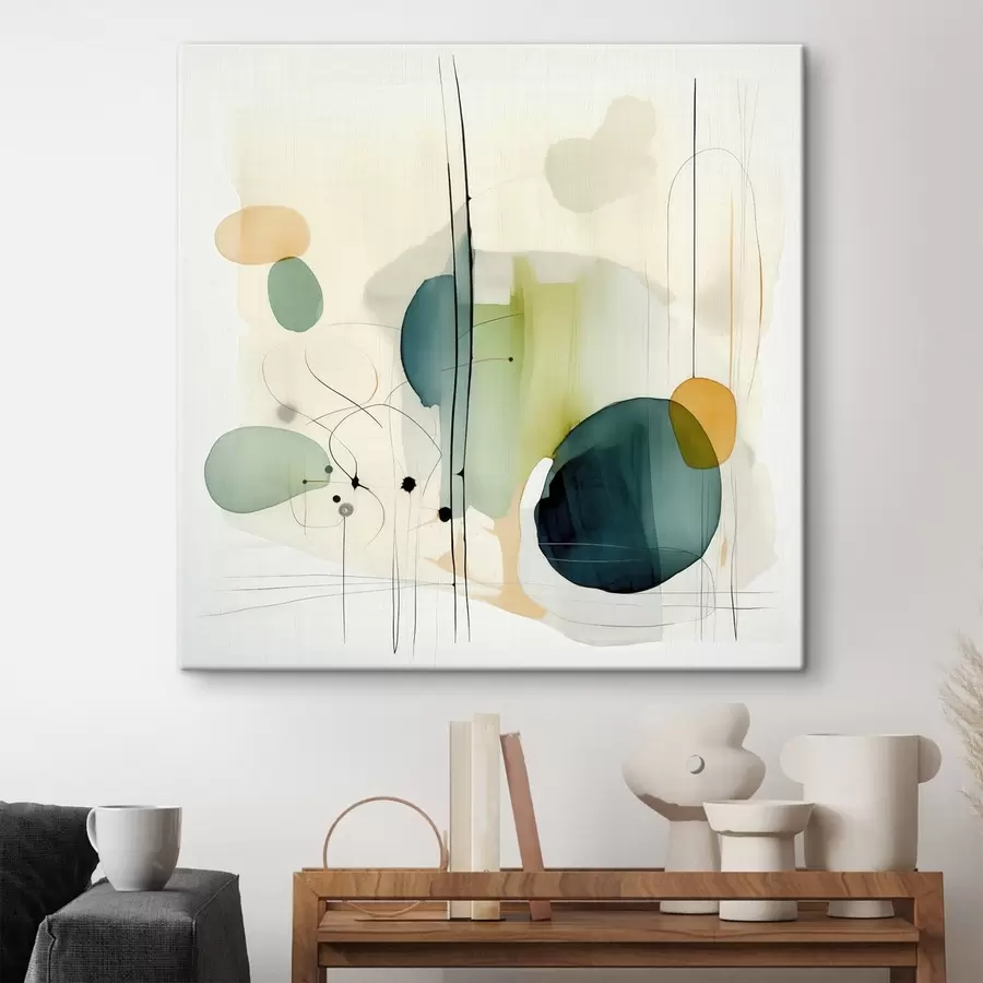 murales de pared Geometría artística en tonos suaves s46649