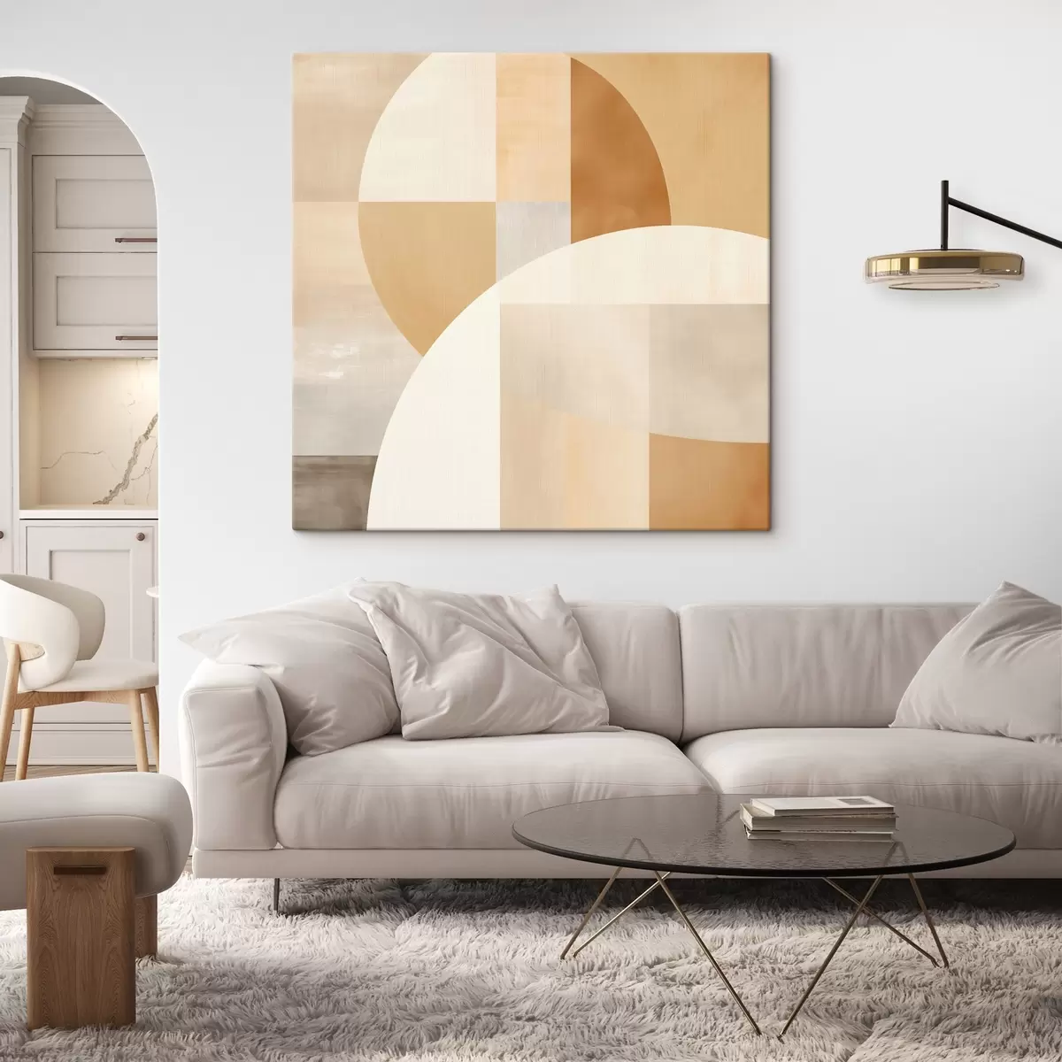 murales de pared Geometría artística en tonos pastel s46650