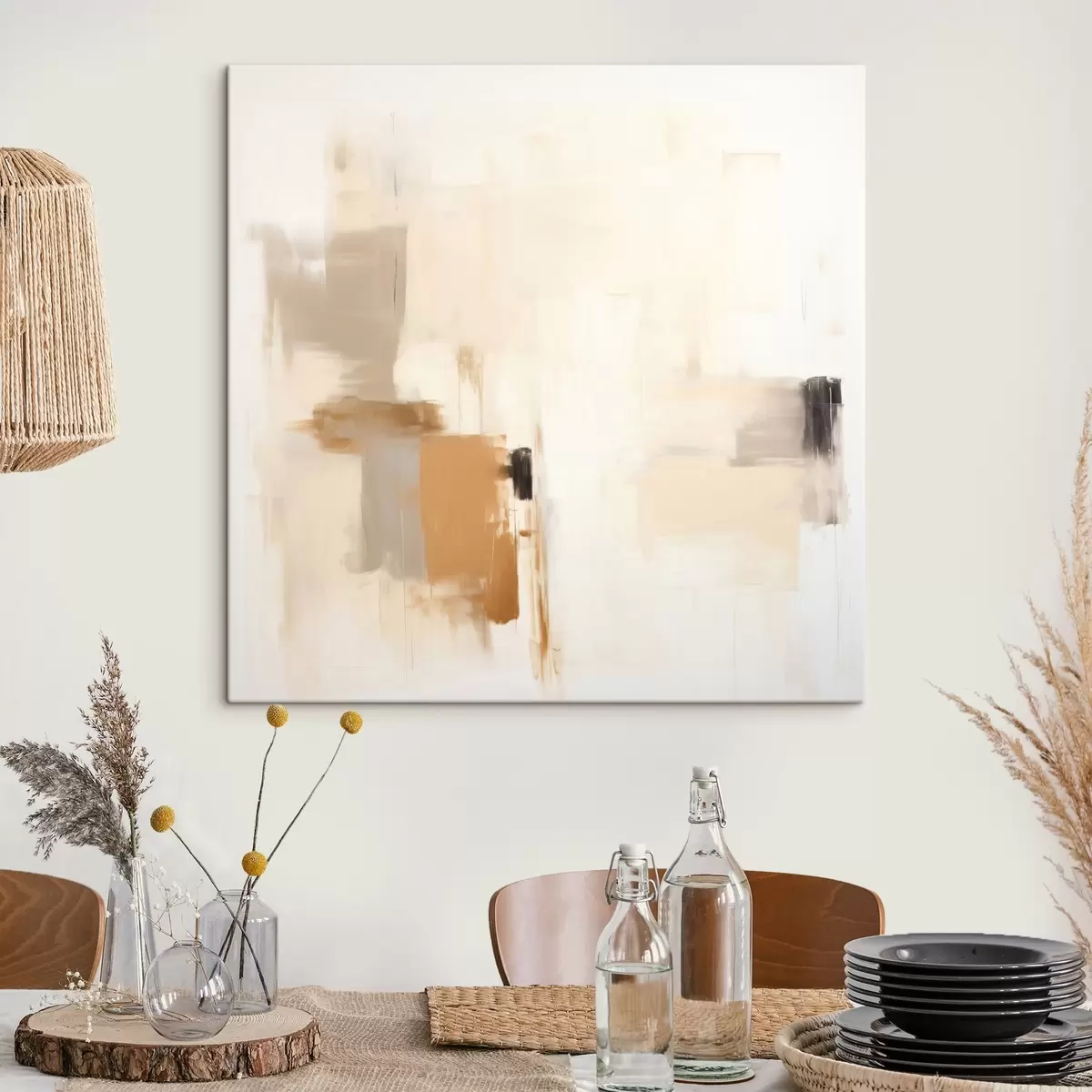 murales de pared Abstracción con formas difuminadas en tonos tranquilos s46655