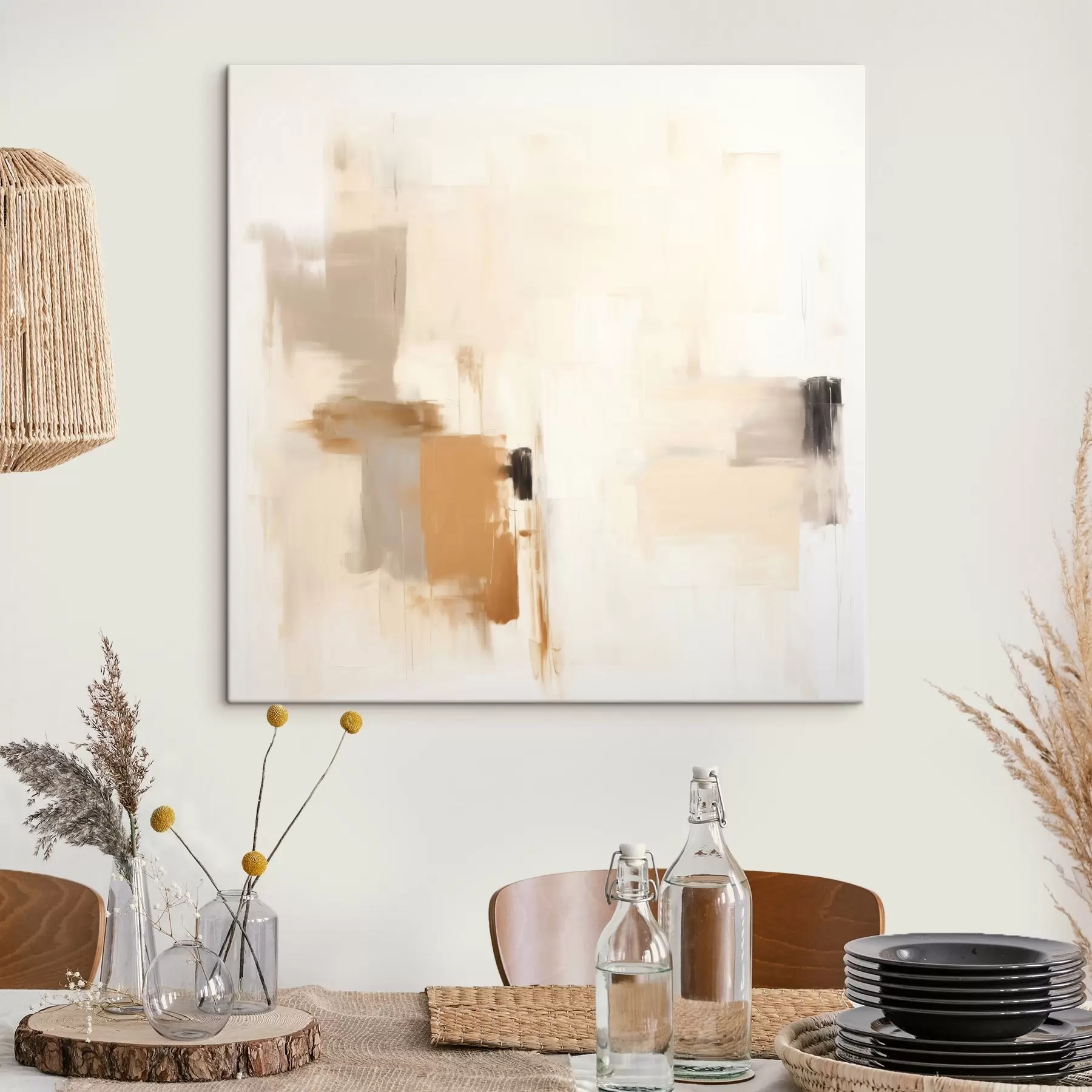 murales de pared Abstracción con formas difuminadas en tonos tranquilos s46655