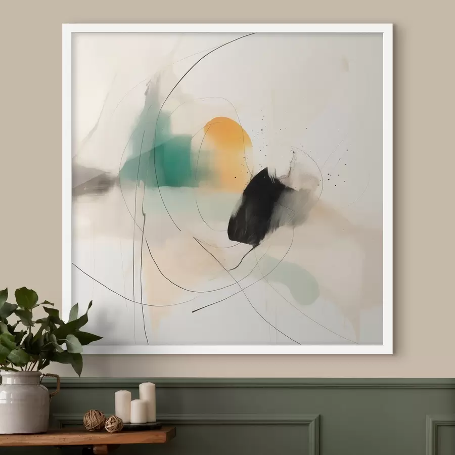 murales de pared Colores suaves y líneas dinámicas en un estilo abstracto y aireado. f46641