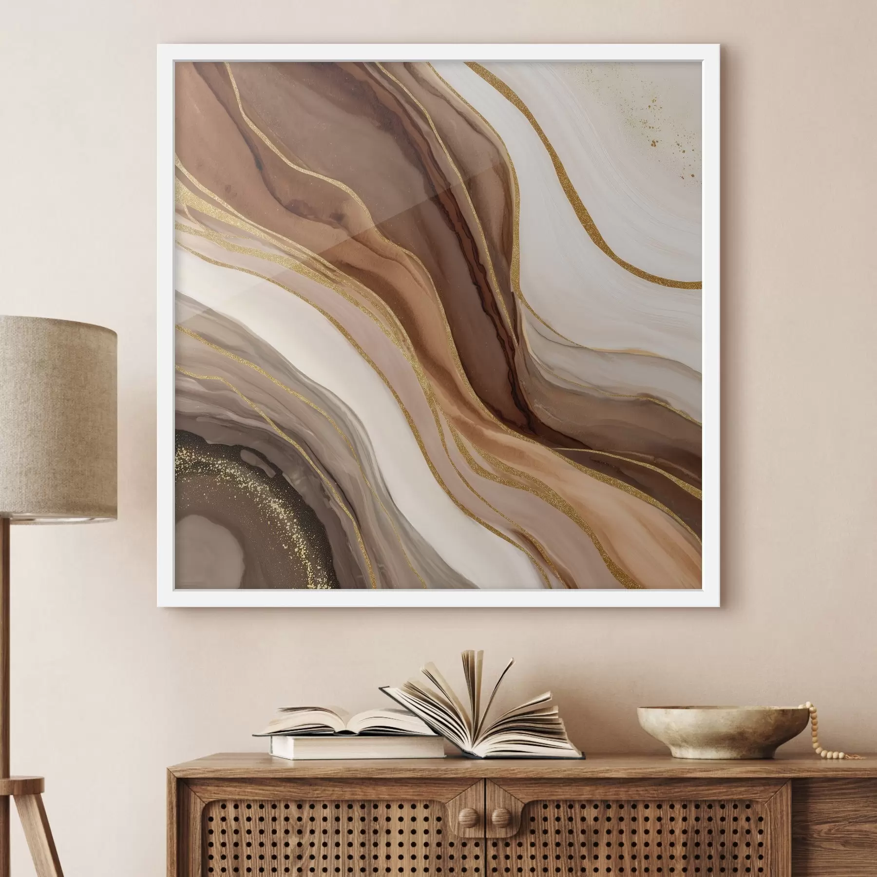 murales de pared Composición de piedra en tonos madera f46642