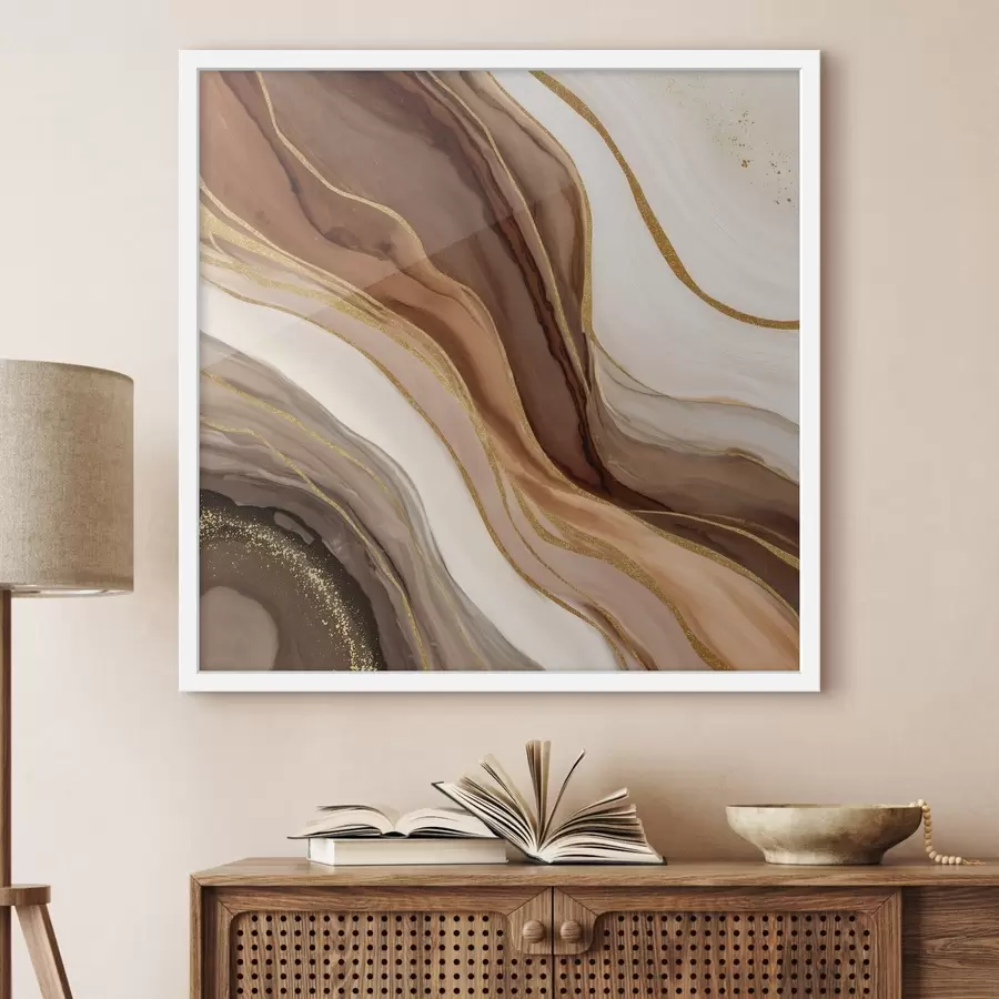 murales de pared Composición de piedra en tonos madera f46642