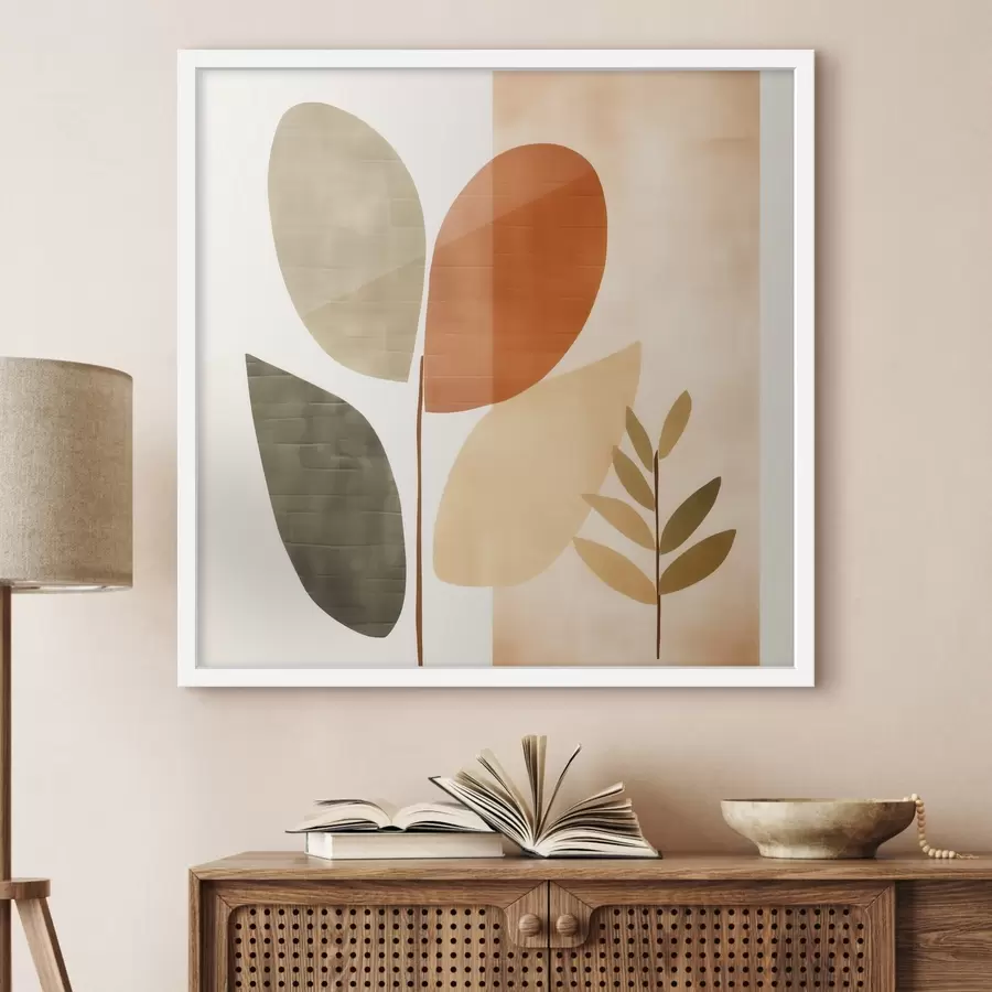 murales de pared Follaje minimalista con un estilo artístico. f46644