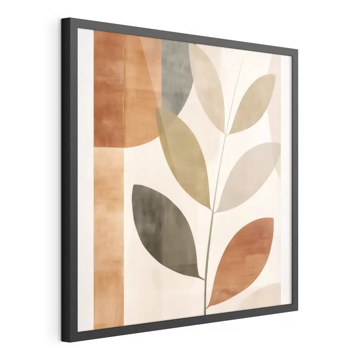 Poster Composición cálida de hojas en un estilo minimalista y lírico f46646