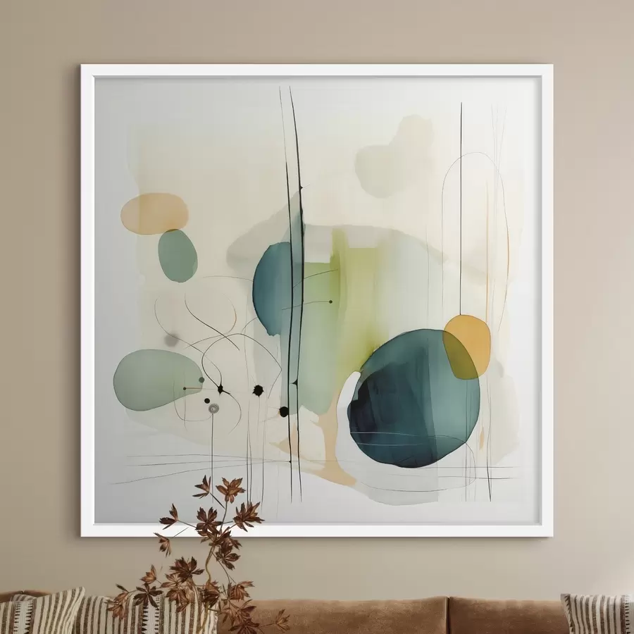 murales de pared Geometría artística en tonos suaves f46649