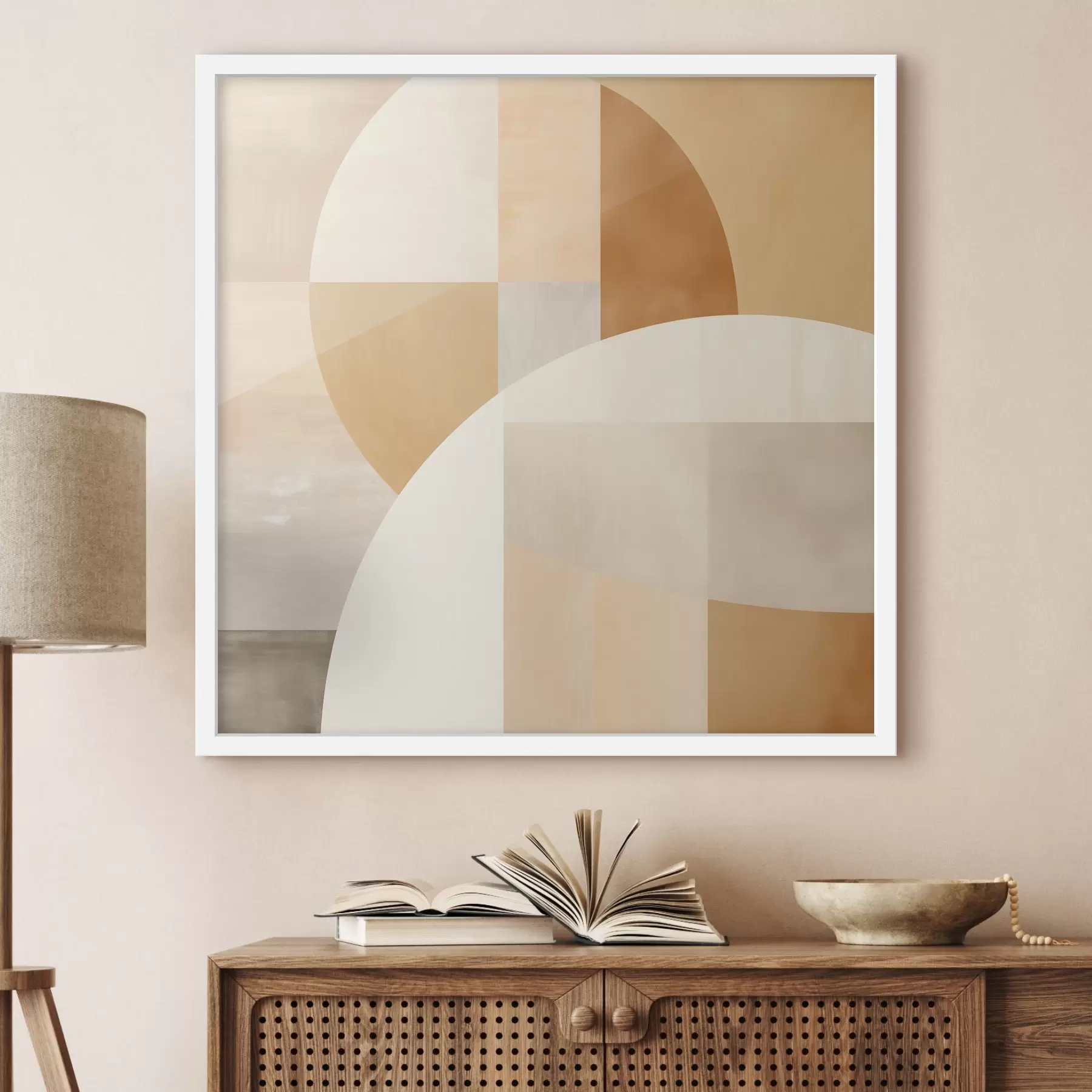 murales de pared Geometría artística en tonos pastel f46650