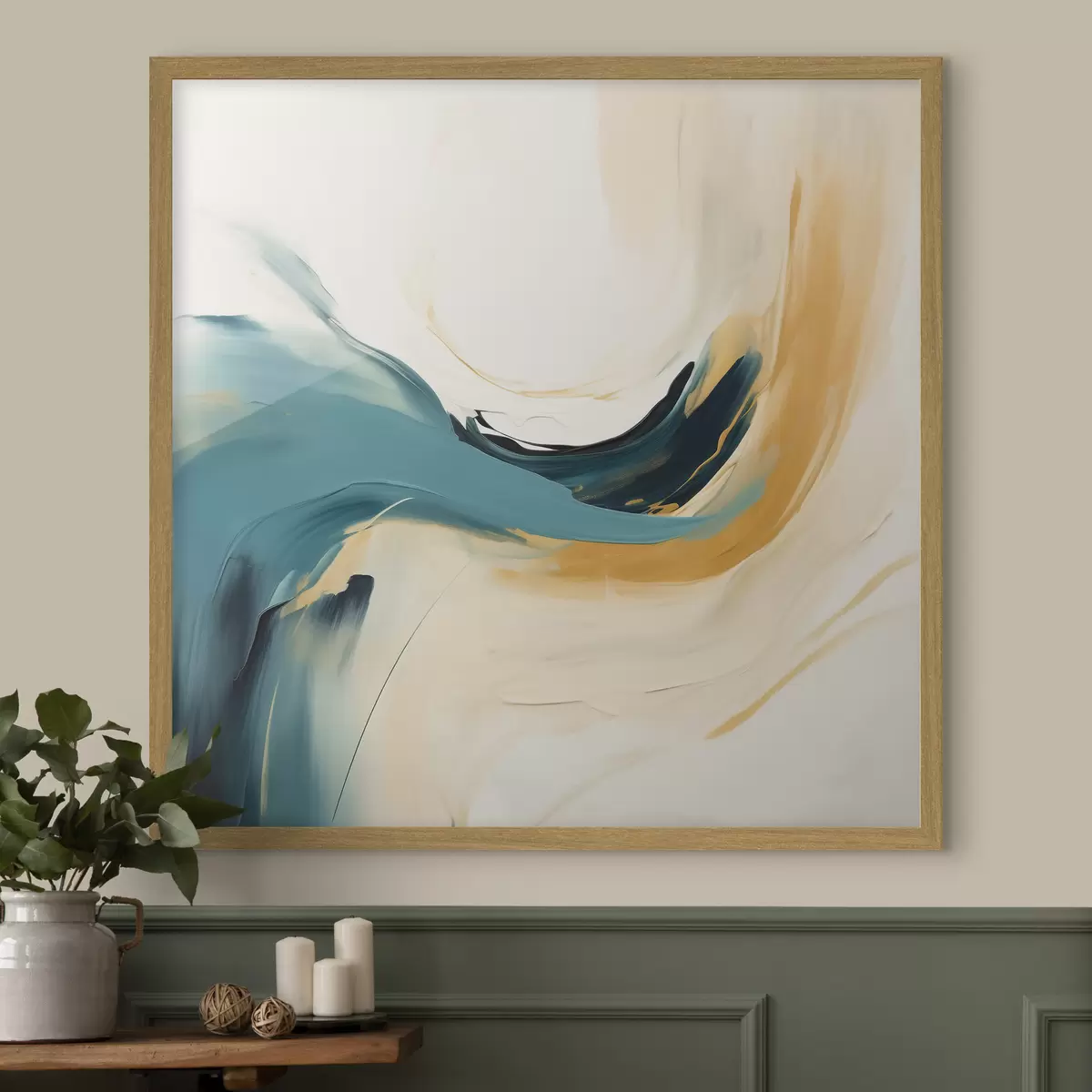 Poster Abstracción con formas en movimiento en tonos pastel f46656