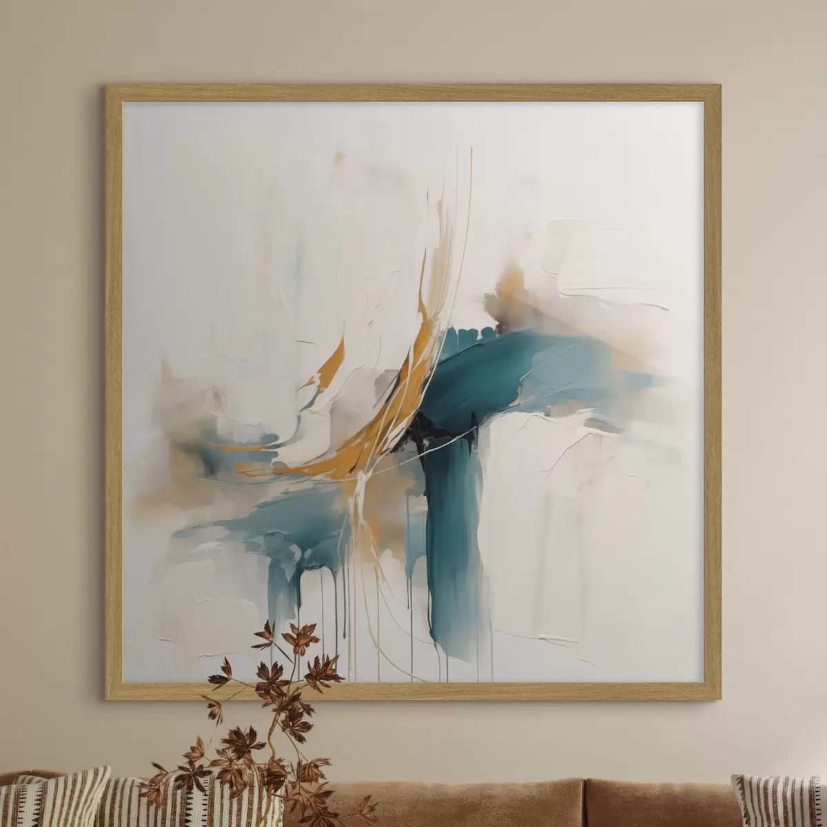 Poster Abstracción dinámica con elementos texturizados f46657