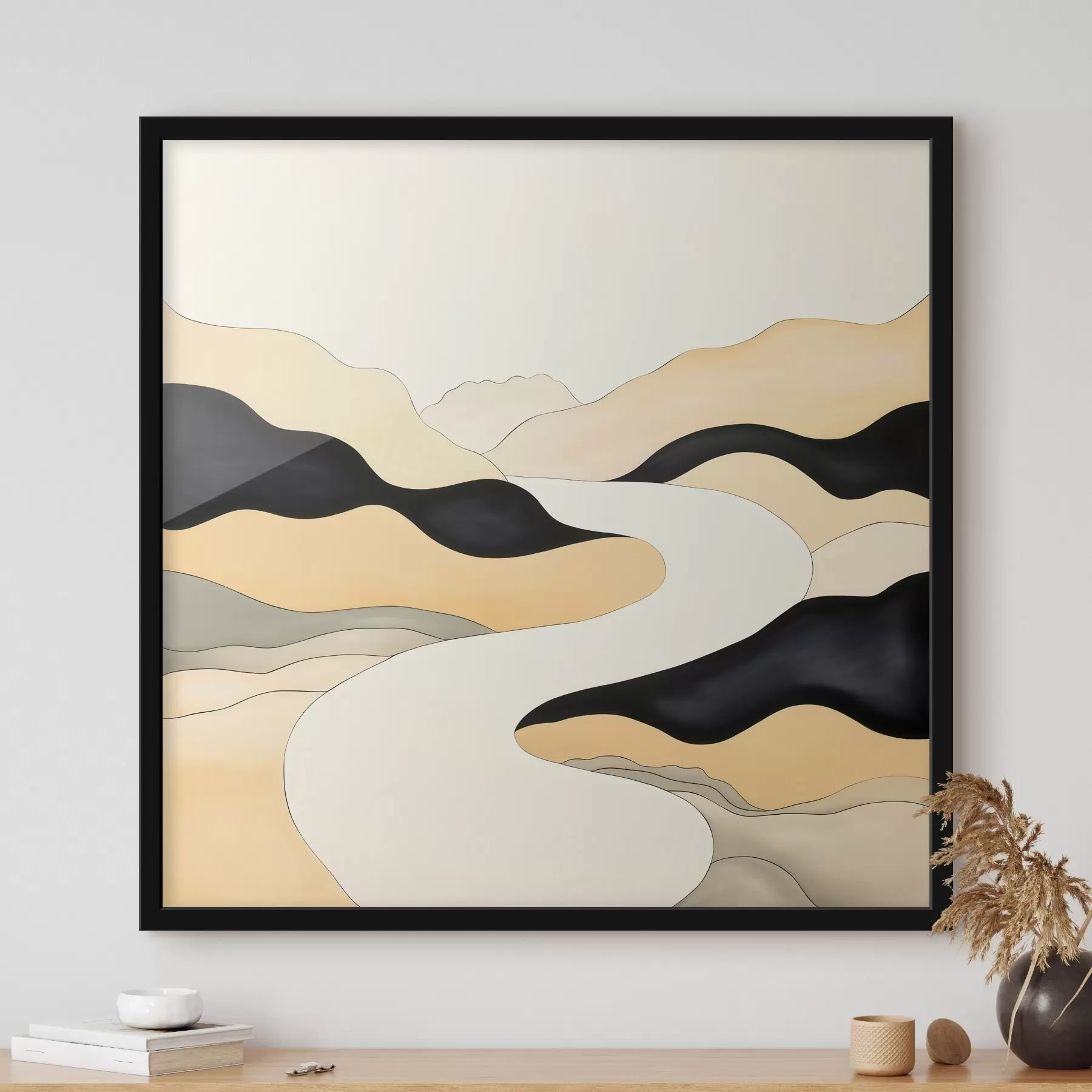 murales de pared Composición artística con acentos contrastantes en una paleta cálida. f46663