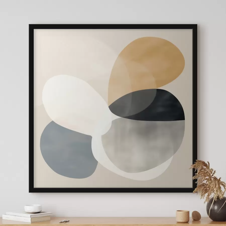 murales de pared Abstracción minimalista con formas geométricas suaves f46664