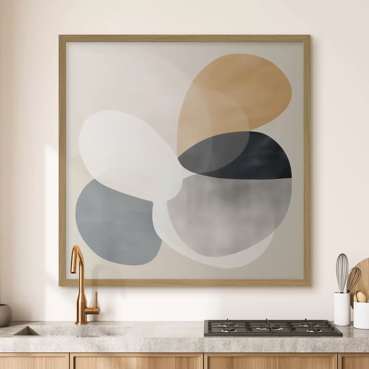 Poster Abstracción minimalista con formas geométricas suaves f46664