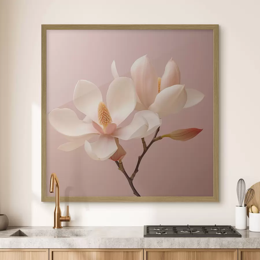 murales de pared Delicados pétalos de flores en una paleta de colores pastel f46666