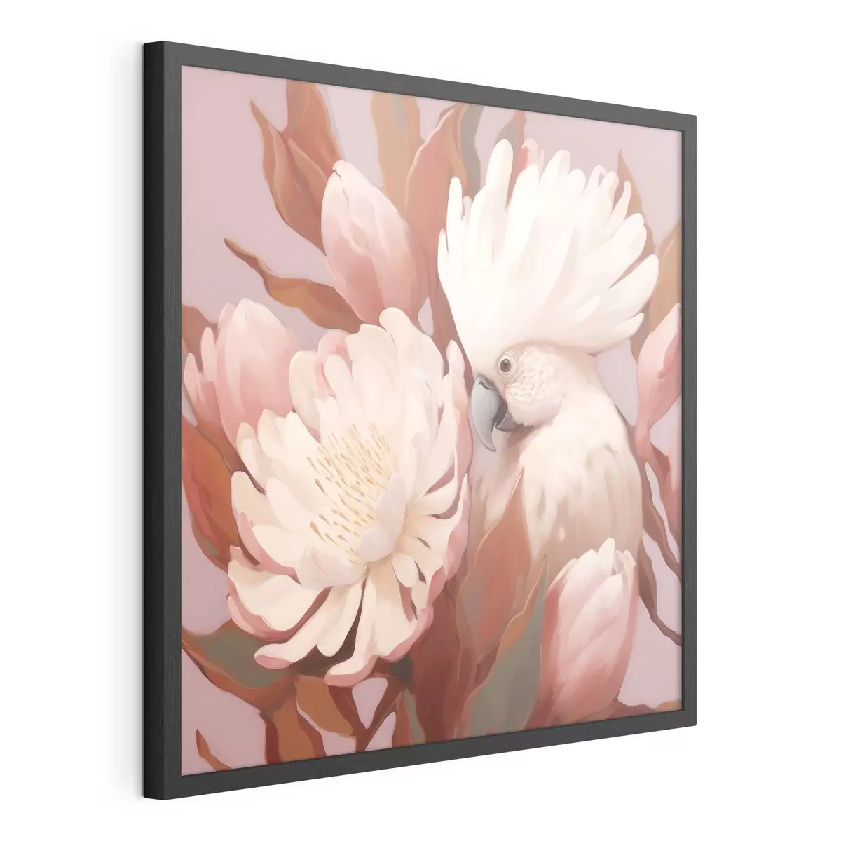 Poster Pájaro artístico abstracto dentro de una composición floral f46667