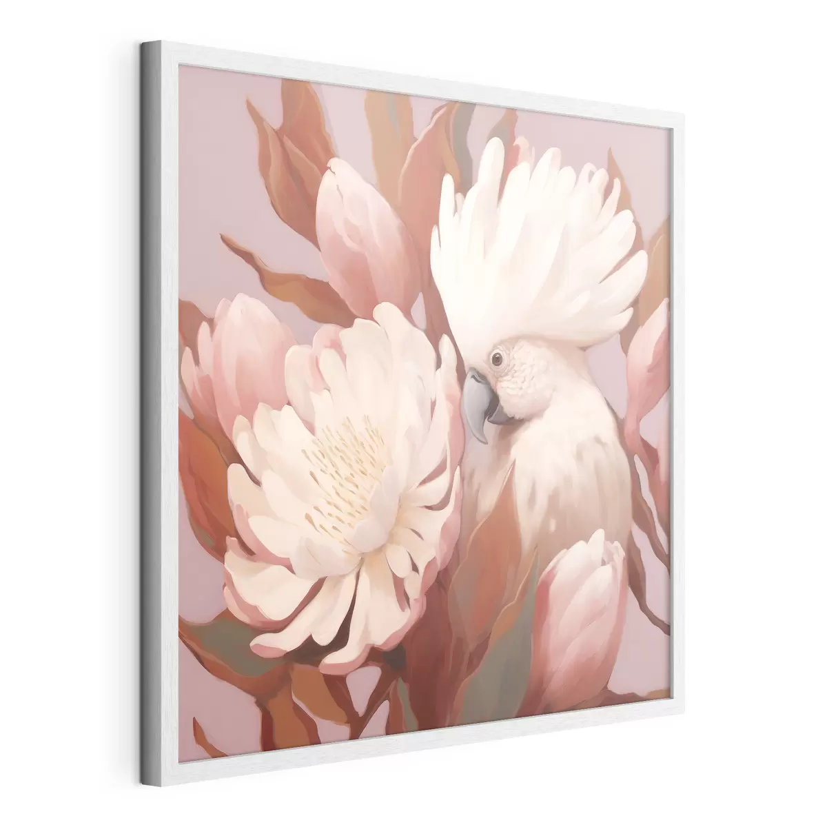 Poster Pájaro artístico abstracto dentro de una composición floral f46667