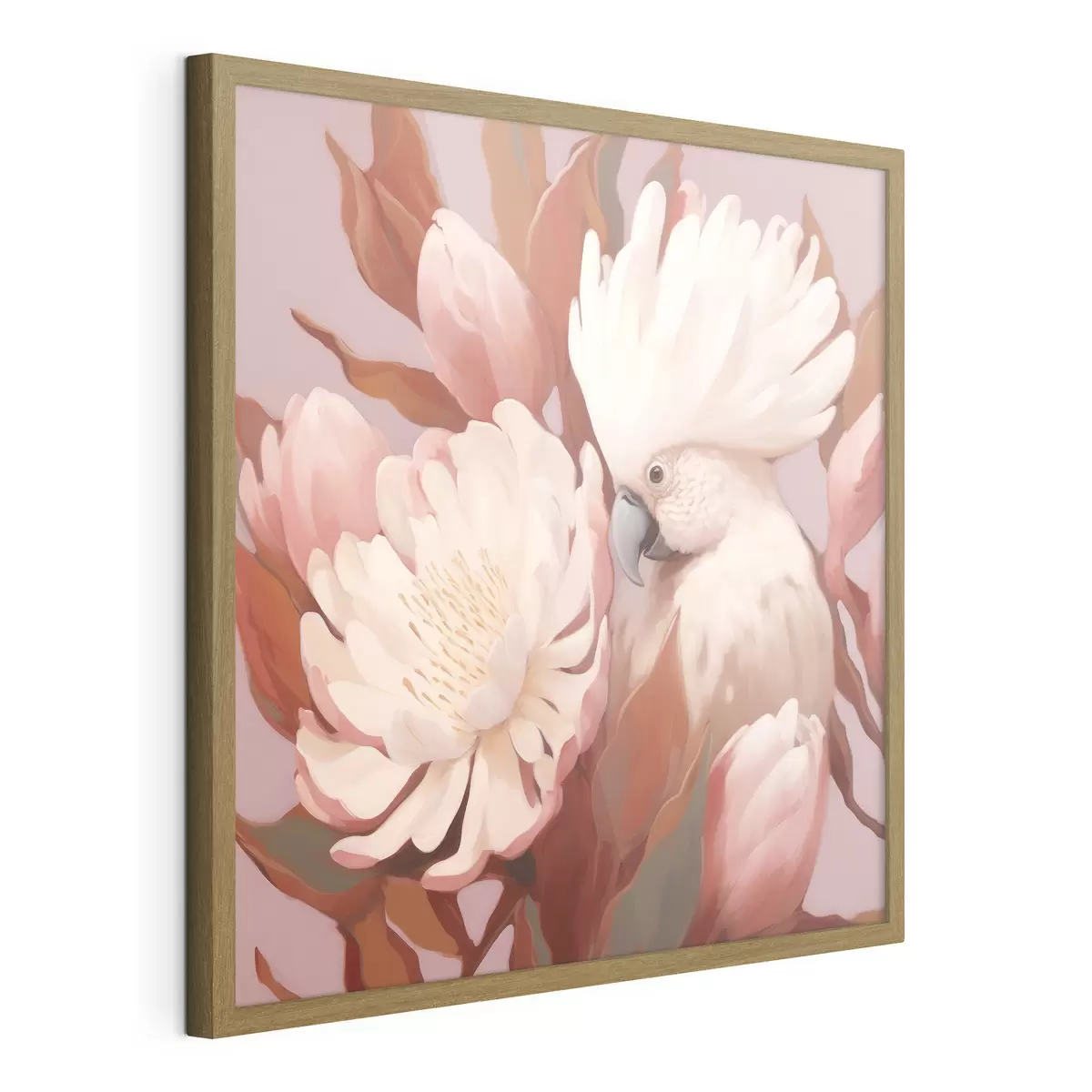 Poster Pájaro artístico abstracto dentro de una composición floral f46667