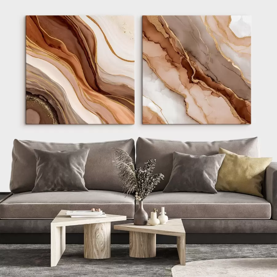 murales de pared Composición abstracta en dos partes con transiciones suaves en capas. m00982