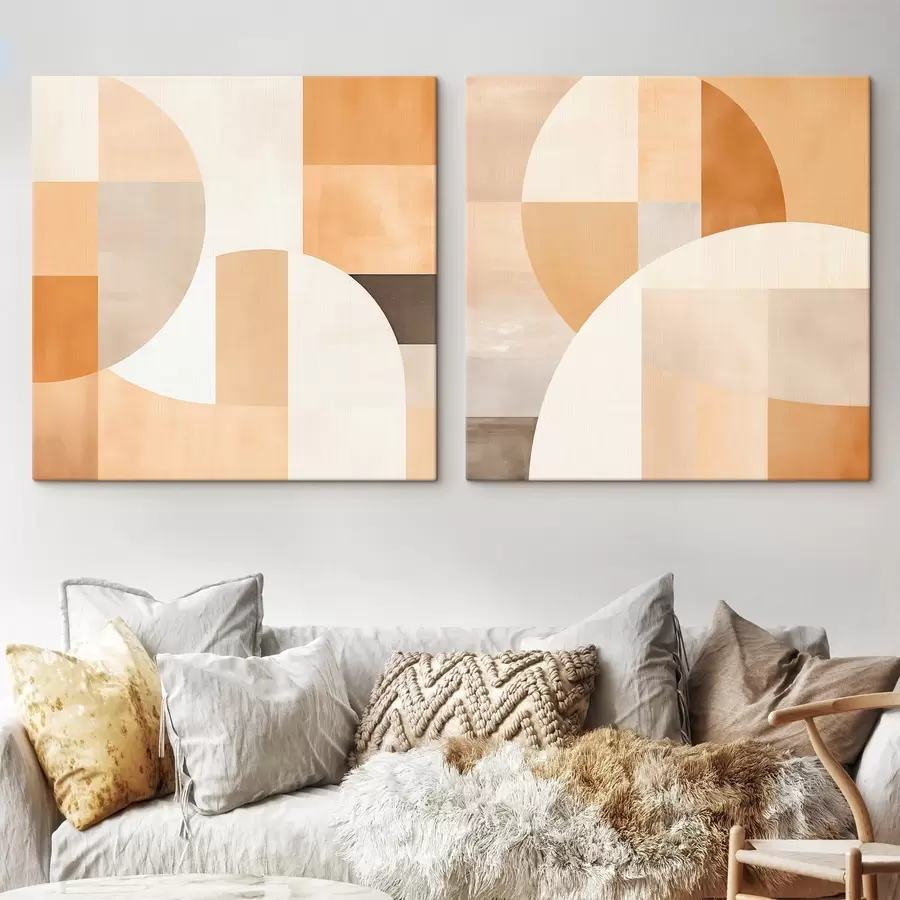 murales de pared Composición con formas grandes y bloques de colores suaves. m00986