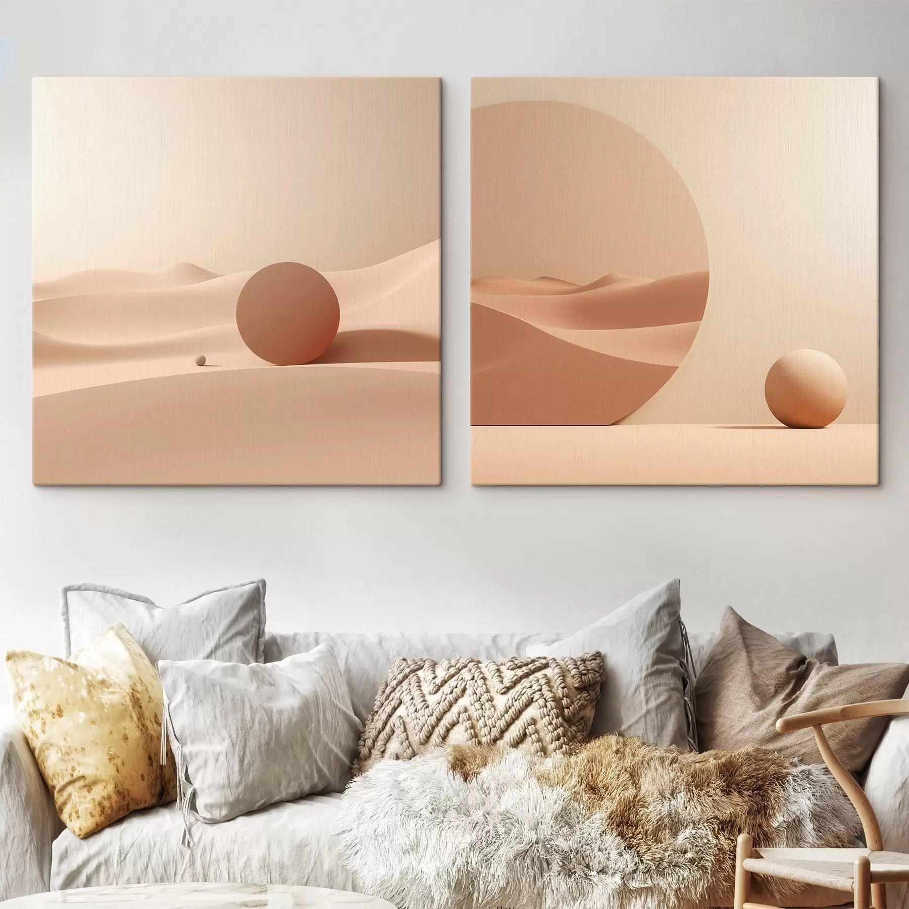 murales de pared Composición con espacios tranquilos y una forma geométrica. m00990