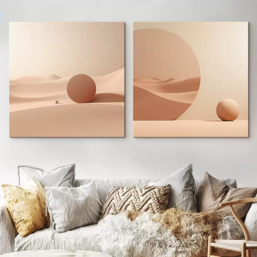 murales de pared Composición con espacios tranquilos y una forma geométrica. m00990