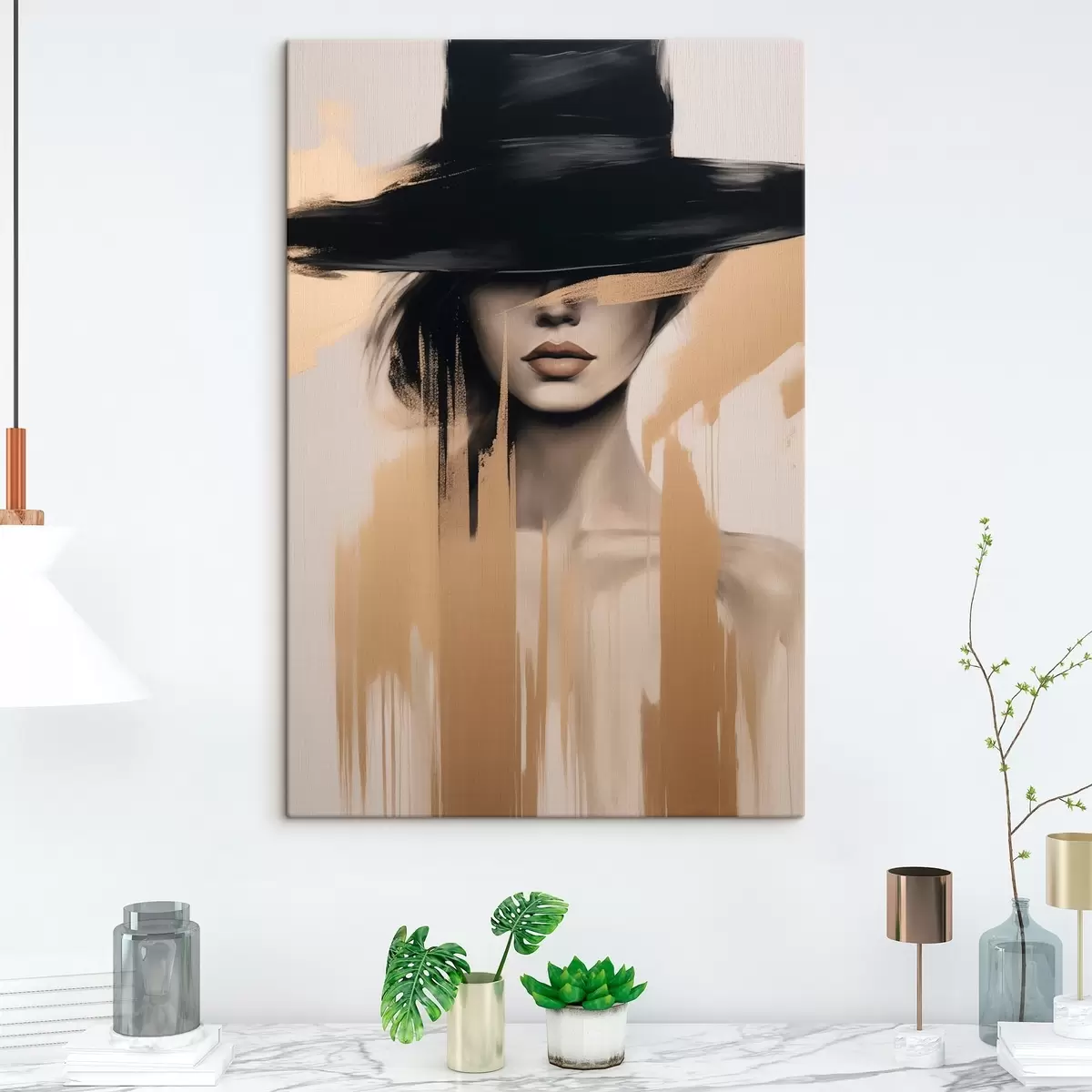 murales de pared Chica con sombrero s46802