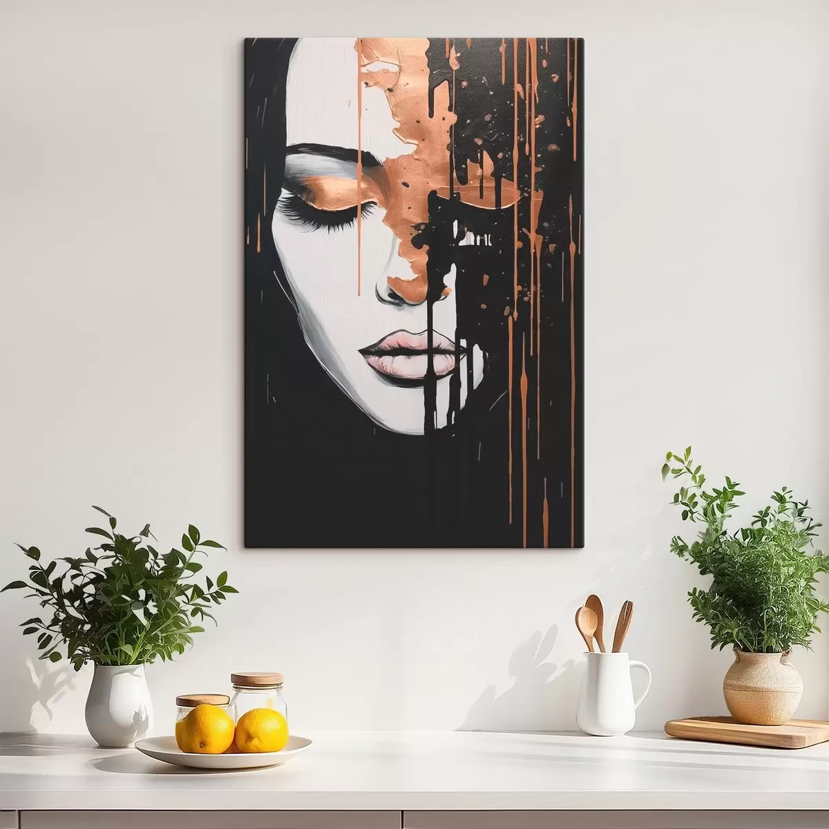 murales de pared Retrato abstracto de una niña s46803