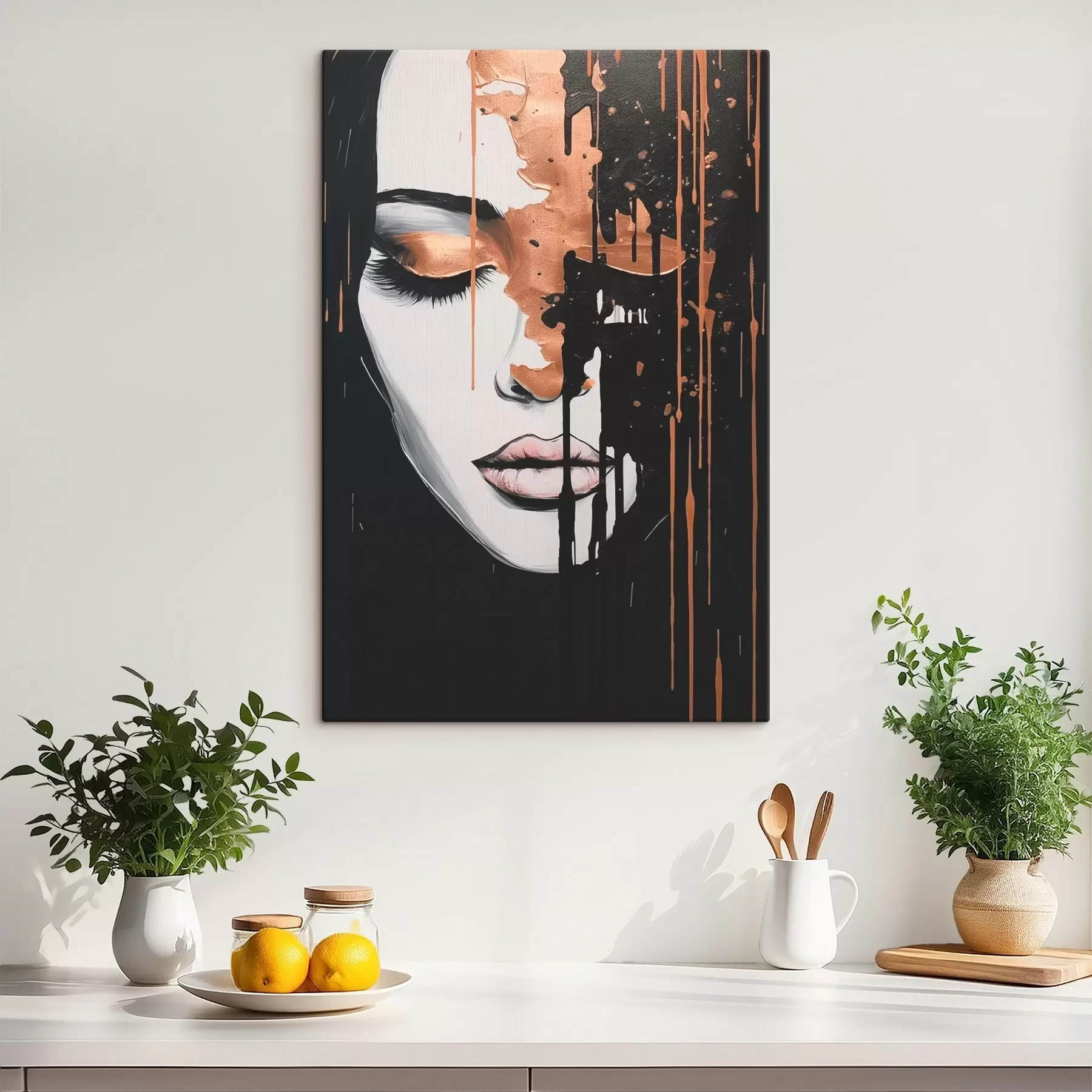 murales de pared Retrato abstracto de una niña s46803