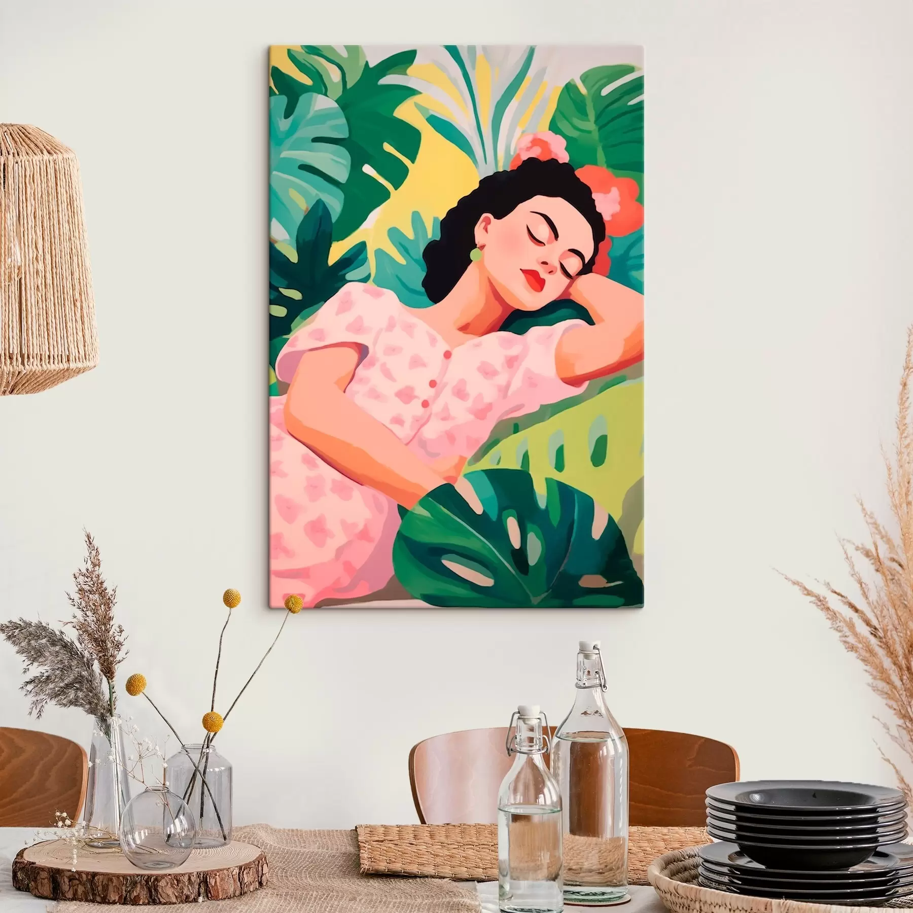 murales de pared Chica entre las hojas s46807