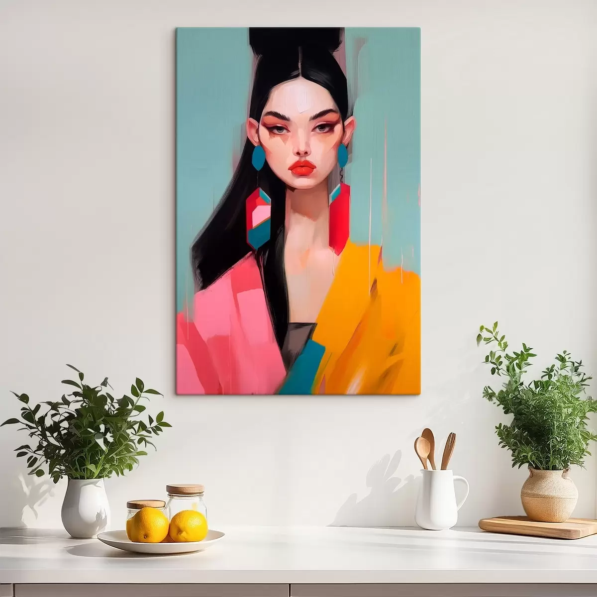murales de pared Retrato abstracto de moda s46808