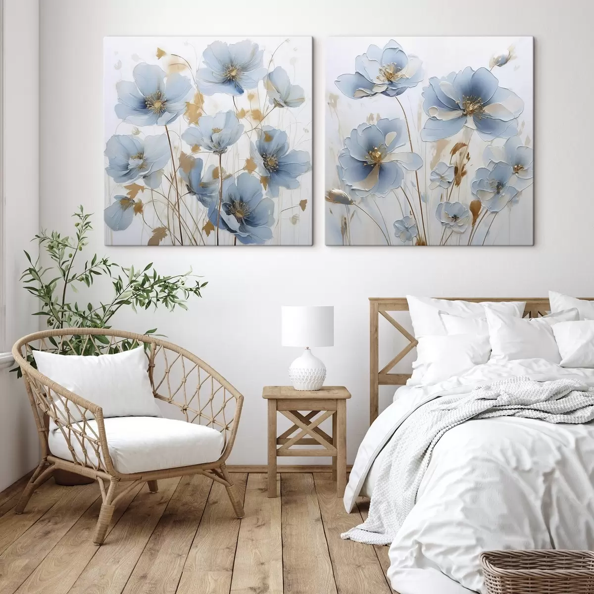 murales de pared Delicadas flores imitación de pintura m01044